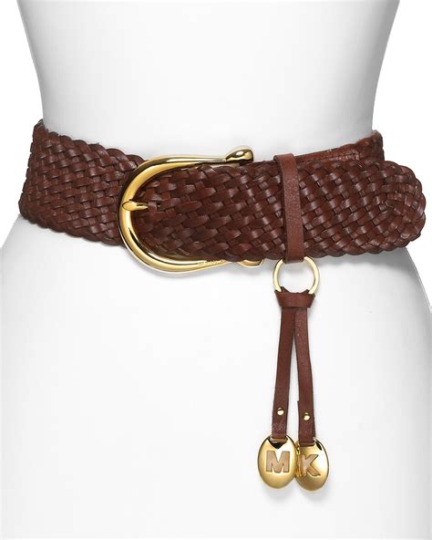 michael kors ladies braided 1 leather belt|Michael Kors belt size chart.